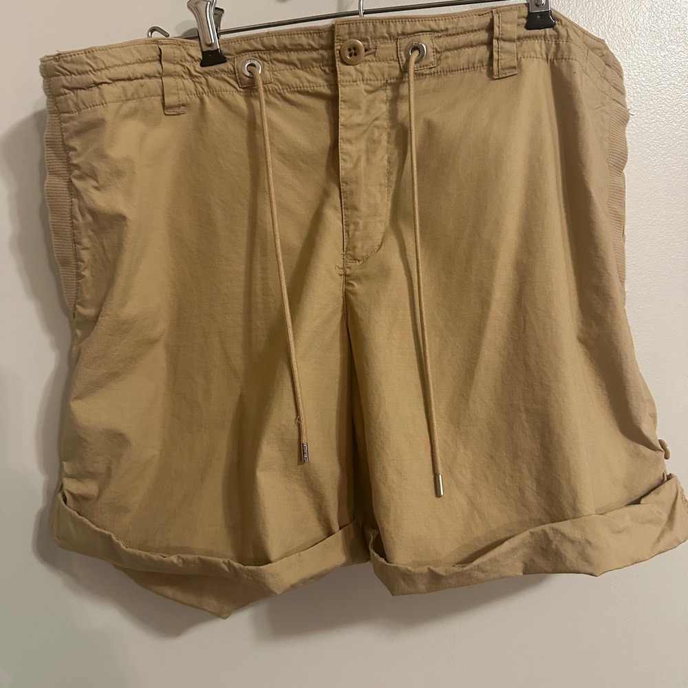 Lauren Active Ralph Lauren Khaki Shorts Cuffed Drawstring Casual‎ Size 12